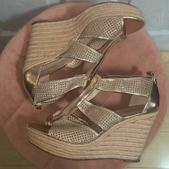 Michael Kors Damita Wedge Sandals Size 8 - Picture 4 of 8